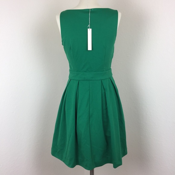 NWT LC Lauren Conrad green bow fit and flare dress - Picture 3 of 5